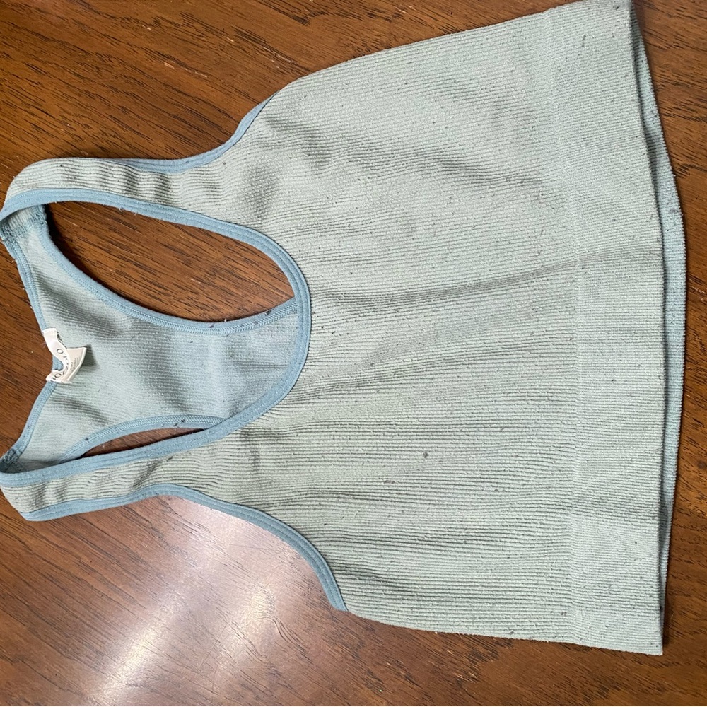 Bozzolo Sky Blue Ribbed Tank Top
